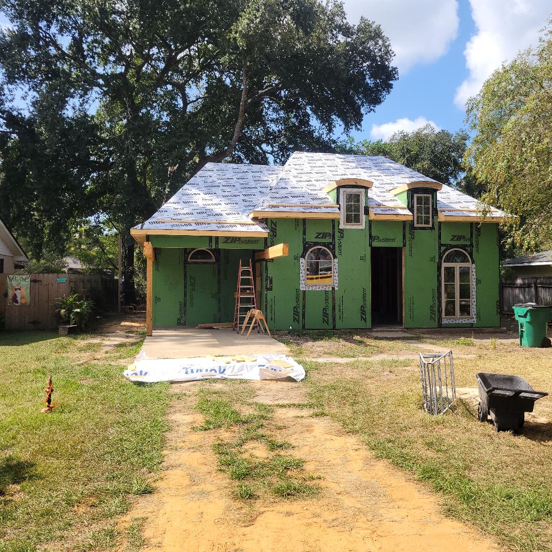 green under construction house